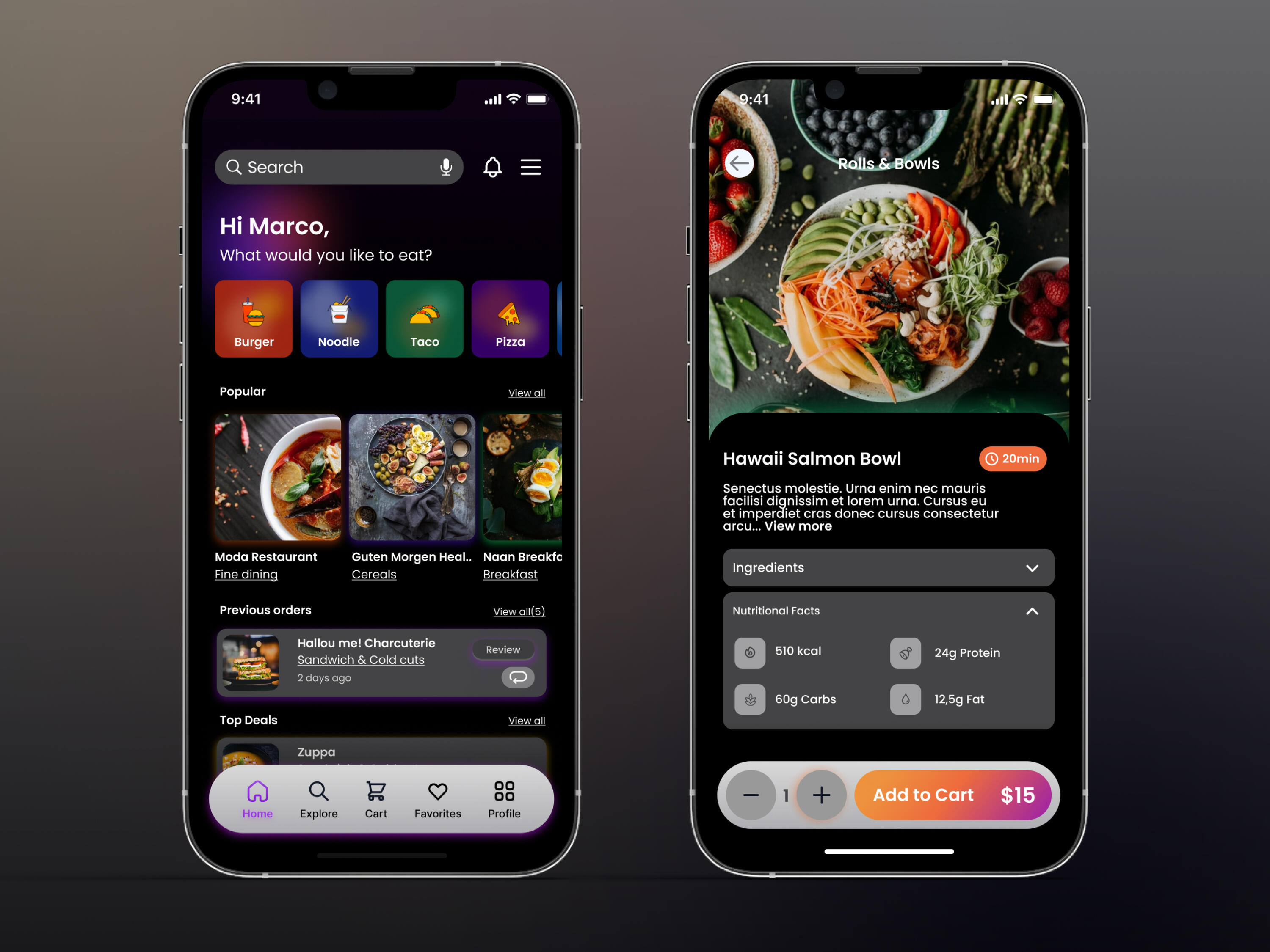 Treat • Health-Focused Food Ordering App